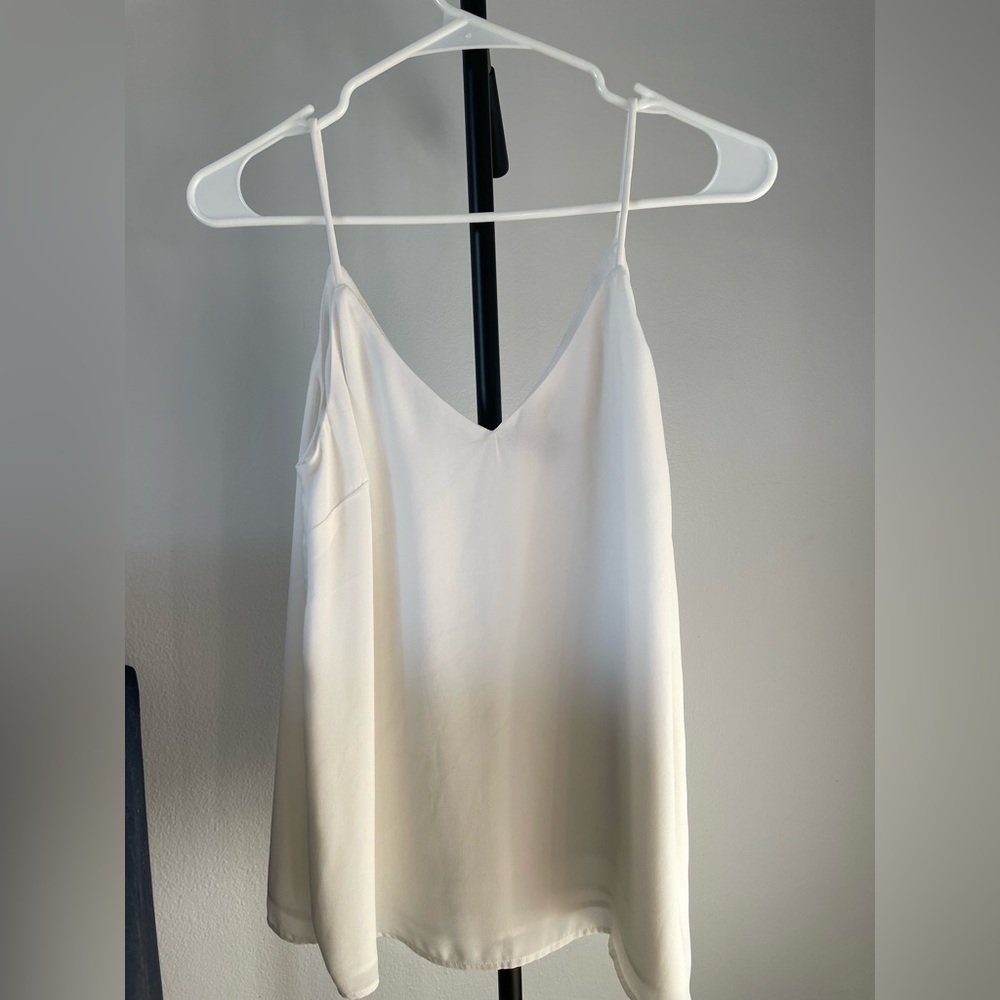 White thin strap tank